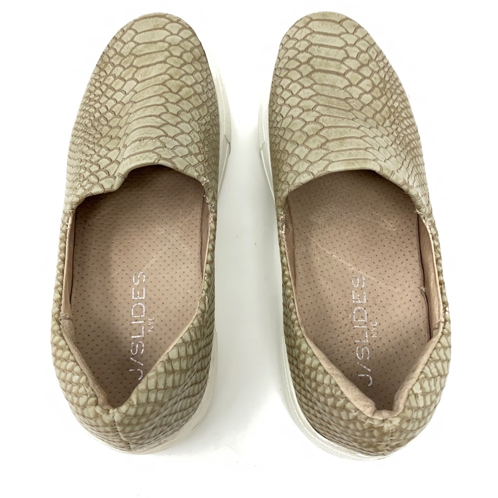 J/ Slides Leather Snake Print Embossed Slip On Pl… - image 5
